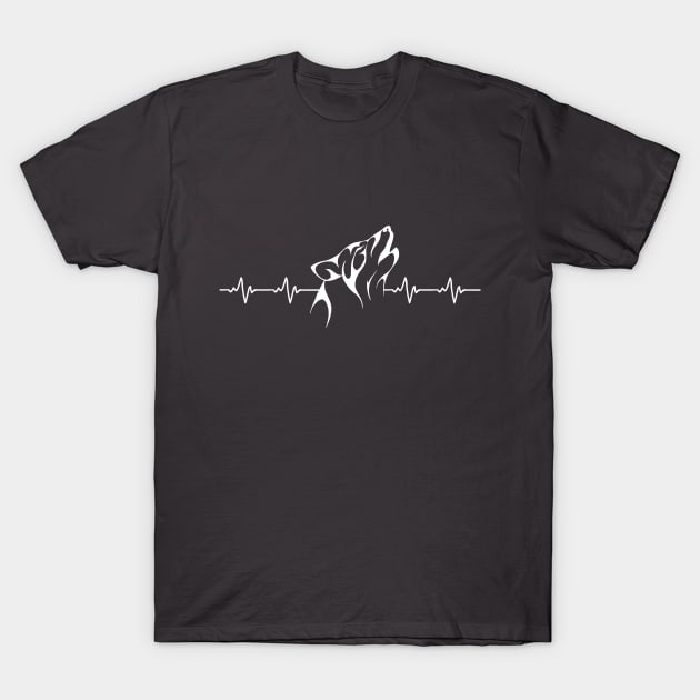 Wolf Lover Heart Rate T-Shirt by debageur